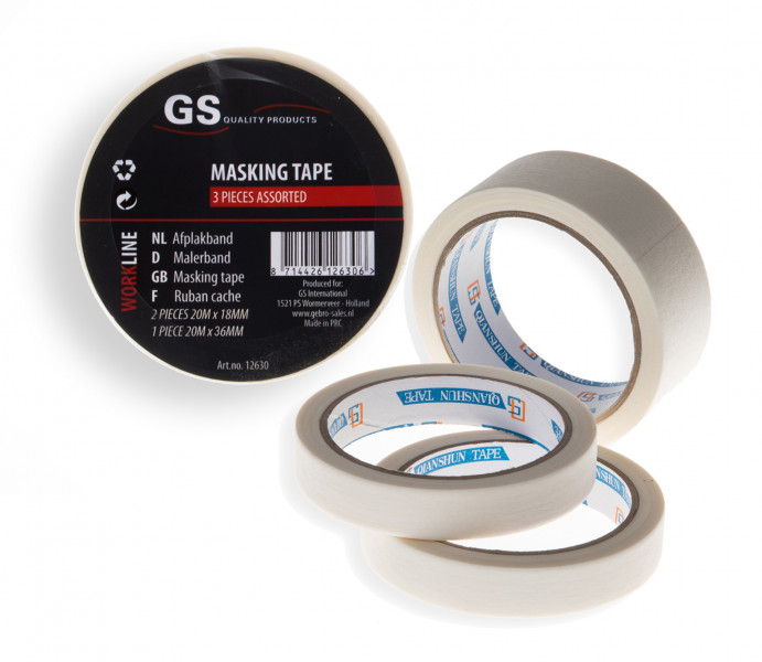 GS Quality Products Afplakband 3 stuks 18/36mmx20m