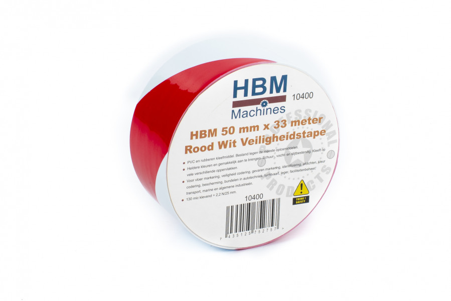 HBM 50 mm x 33 Meter rot-weißes Sicherheitsband