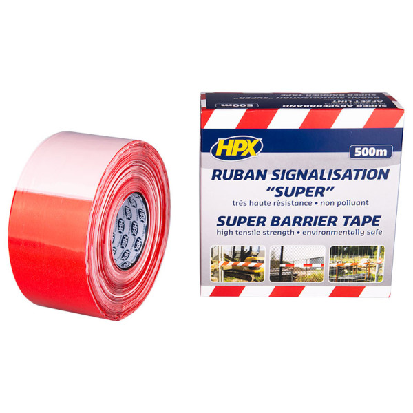 HPX Super-Absperrband – weiß/rot 80 mm x 500 m