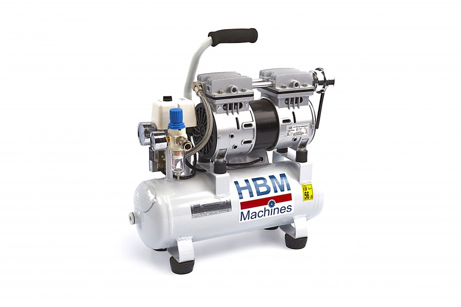 HBM professioneller, geräuscharmer Kompressor, 9 Liter