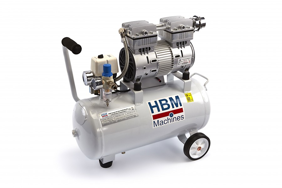 HBM 30 Liter professioneller geräuscharmer Kompressor