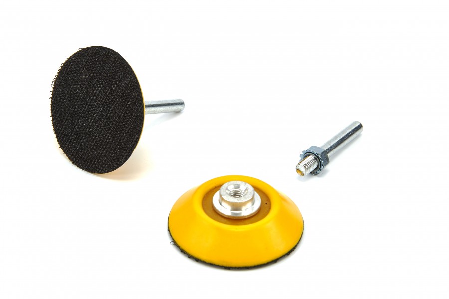 HBM Velcro Support de disque de ponçage avec 6 mm. Cendre