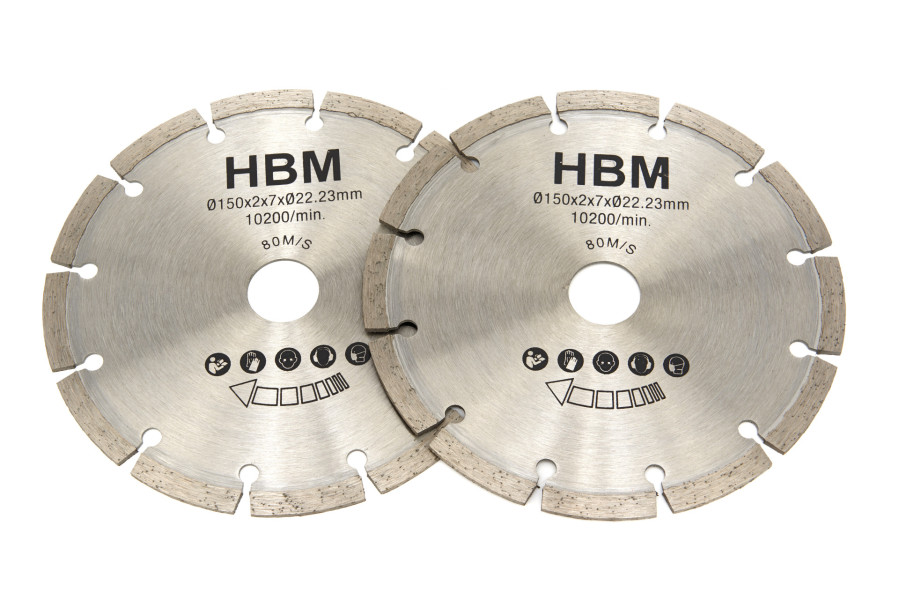 HBM zaagbladen 150 mm tbv muurfrees 1700 Watt (H131674)