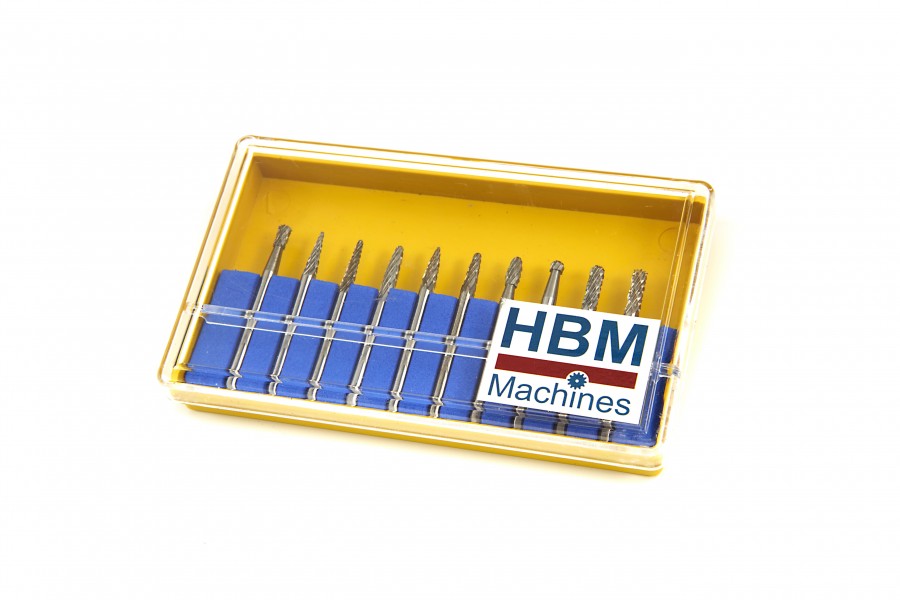 HBM 10 Delige HM Frezenset met 3 mm Opname