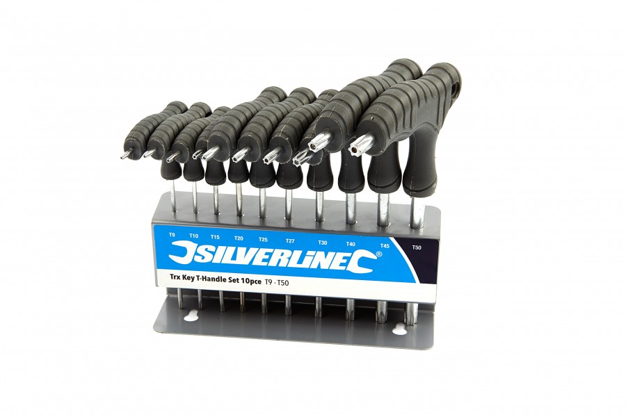 Silverline 10-teiliges Torx-Schlüssel-Set mit T-Griff
