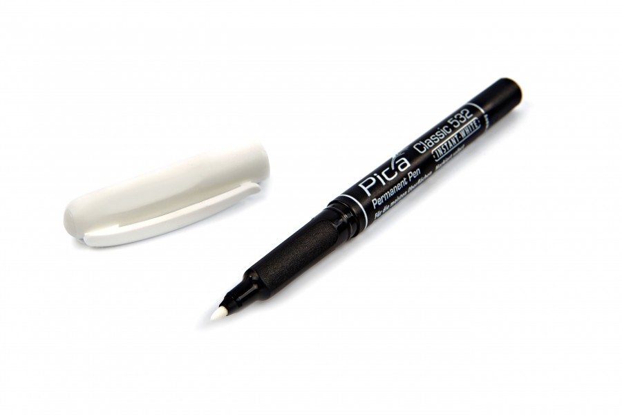 Pica 532/52 Permanent Pen 1-2mm rond wit