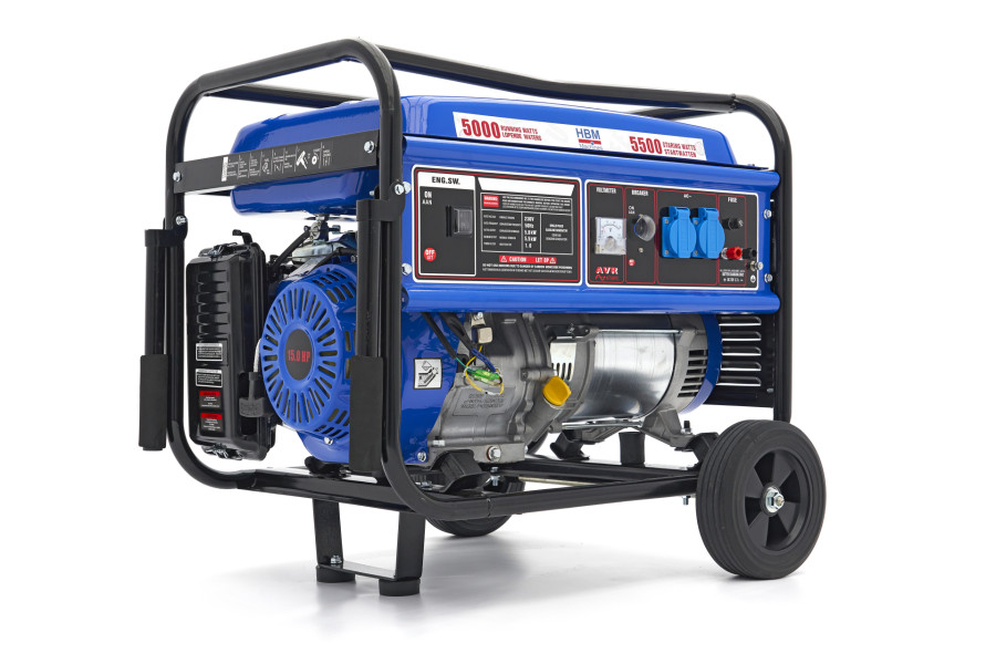 HBM 5.500W generator met 420 cc benzinemotor, 230V