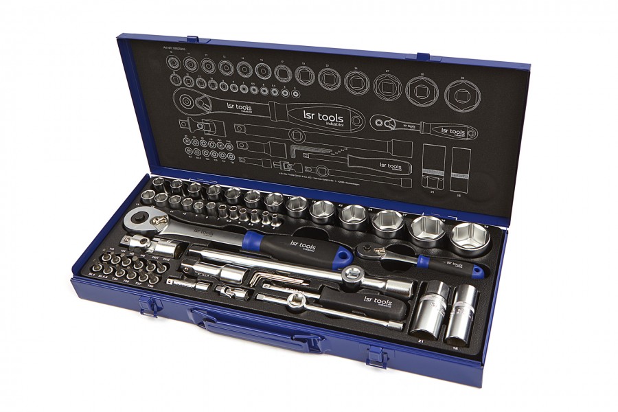 LSR Tools - Jeu de douilles industrielles professionnelles 1/4" - 1/2" (55 pièces)