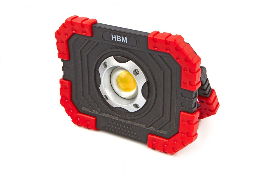 HBM LED-Bauleuchte mit Batterien 10 Watt - 680 Lumen