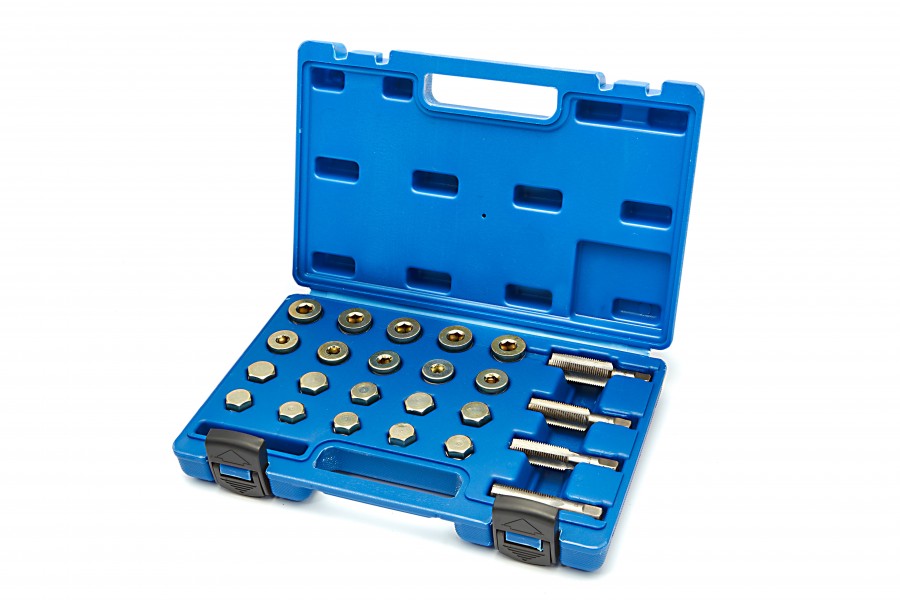 HBM Kit de réparation 64 pièces filetées pour bouchons de vidange d'huile M13 - M20
