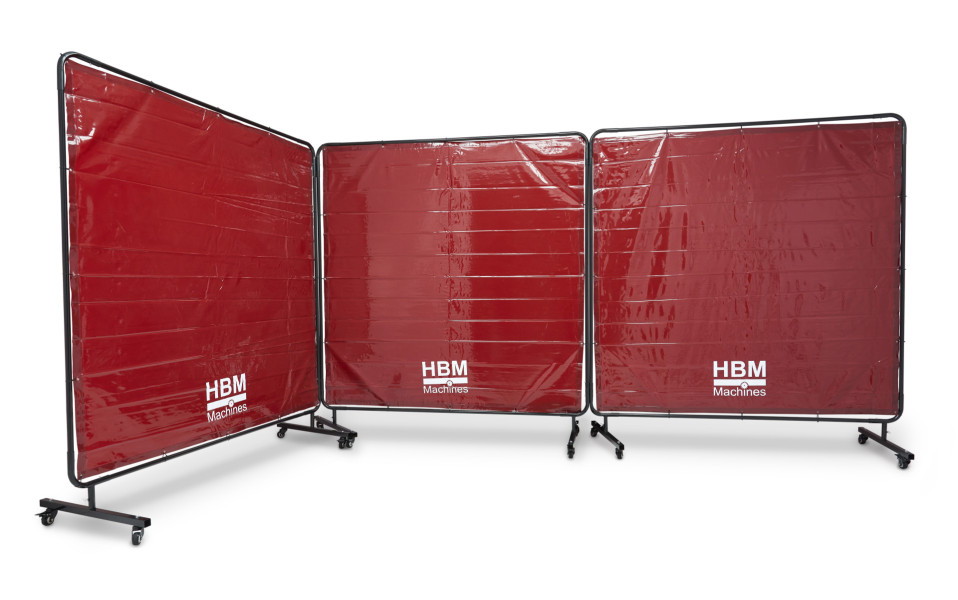 HBM mobile Schweißschutzwand 174 x 522 cm