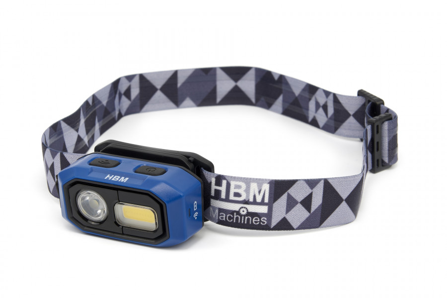 HBM Lampe frontale rechargeable professionnelle 480 lumens, 3 fonctions, gradable de 10 à 100 %