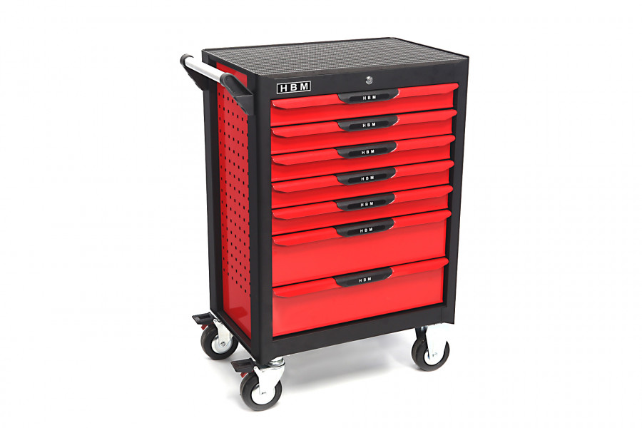 HBM 7 tiroirs pour le chariot d'outils hauts RED - Deluxe