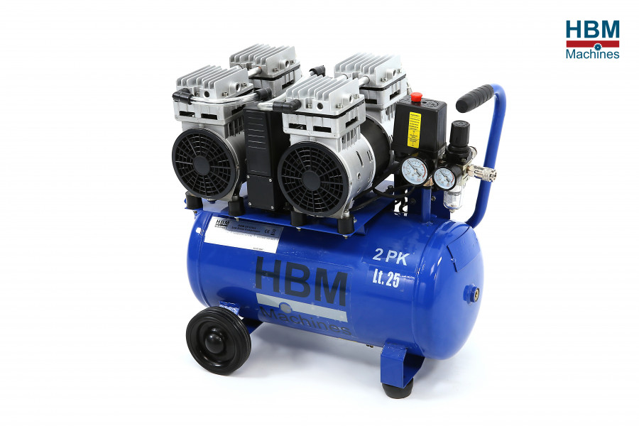 HBM 25 Liter Geräuscharmer Kompressor