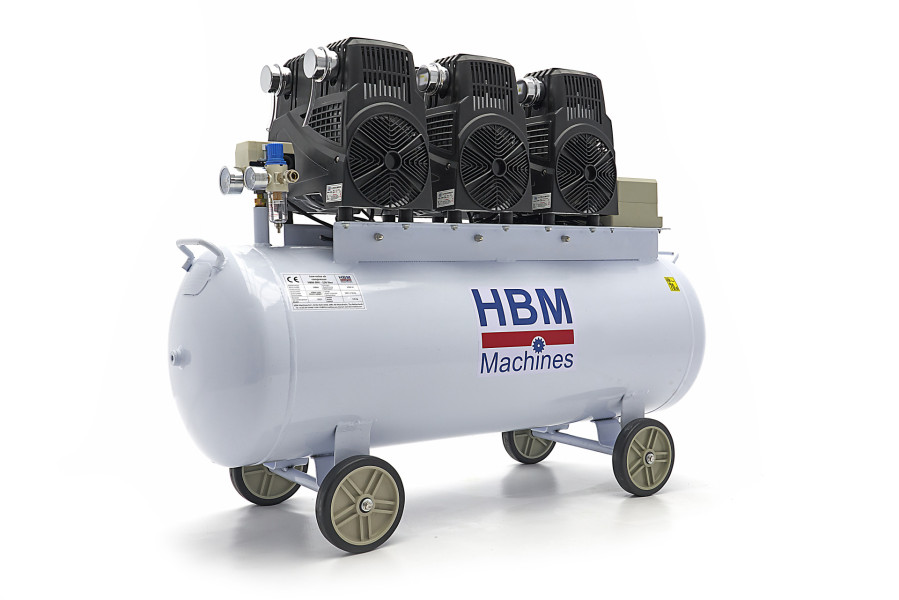 HBM 6 PS – 150 Liter professioneller geräuscharmer Kompressor SGS
