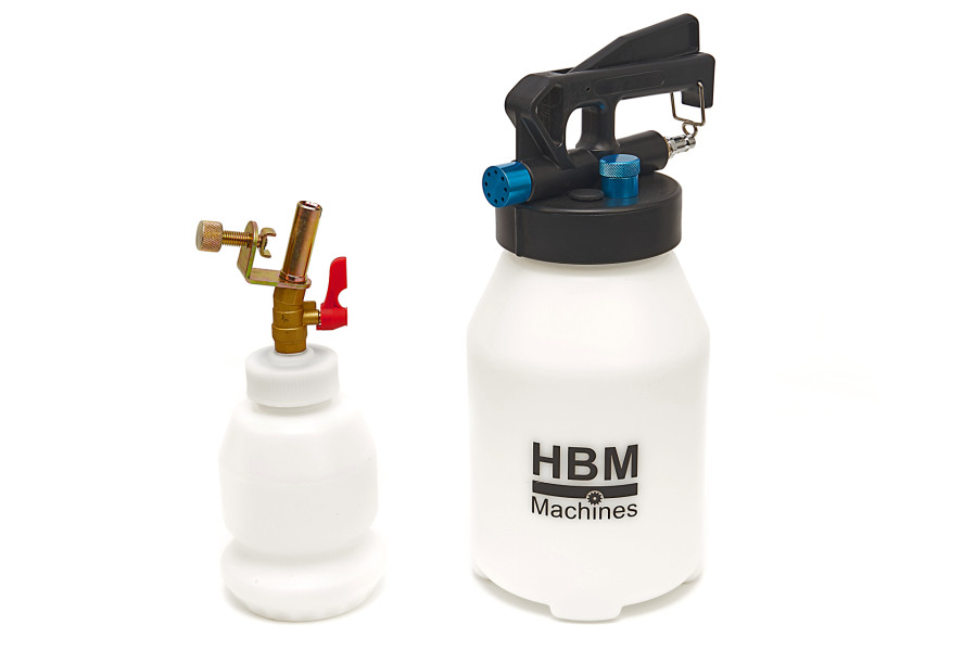 HBM Professional 3,5 Liter Pneumatisches Bremsenentlüftungsset Inklusive 1 Liter Auffangflasche