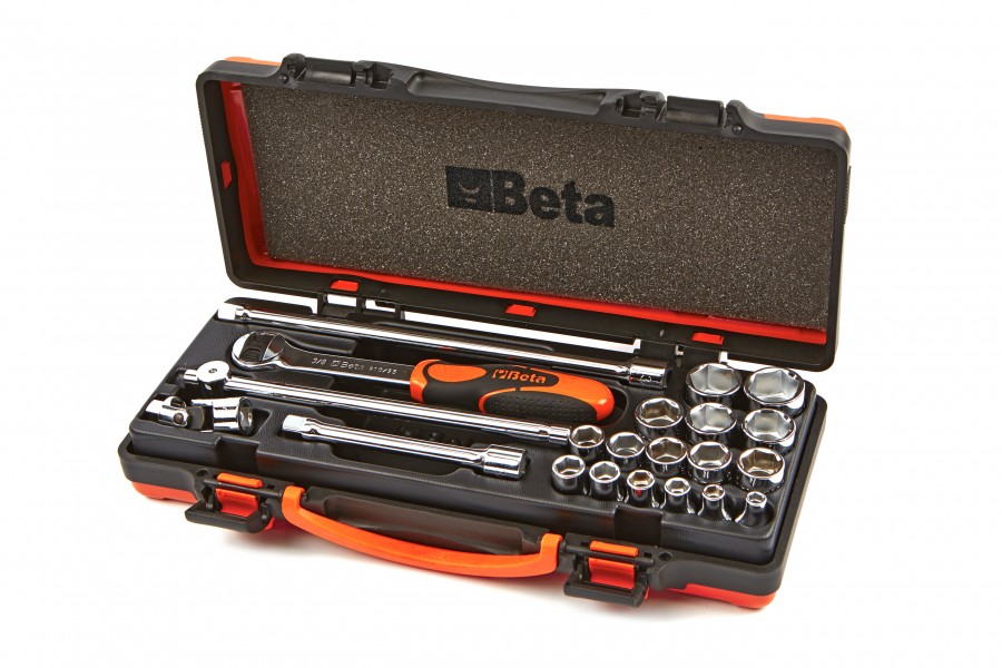 Beta 3/8" Steckschlüsselsatz mit 16 Innensechskantschlüsseln und 5 Zubehörteilen