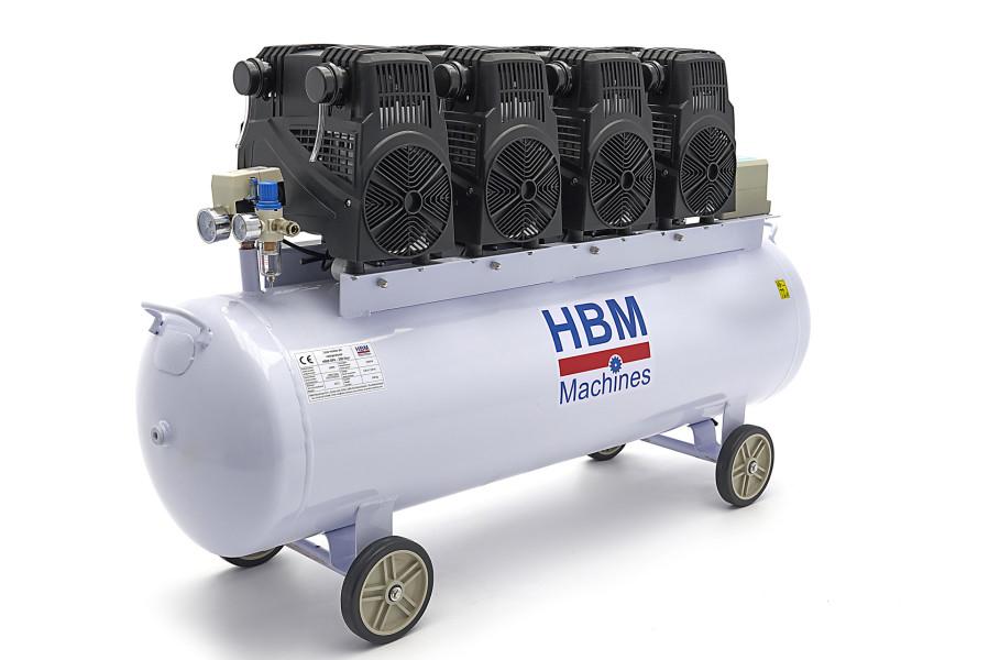 HBM 8 HP - 200 Liter Professioneller Geräuscharmer Kompressor SGS