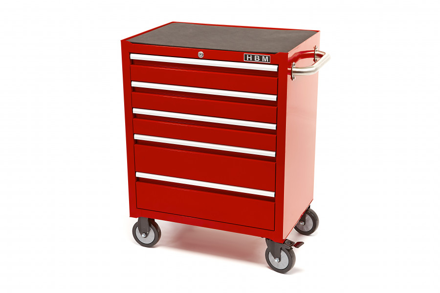 HBM 5 tiroirs Deluxe Tool Trolley Rouge