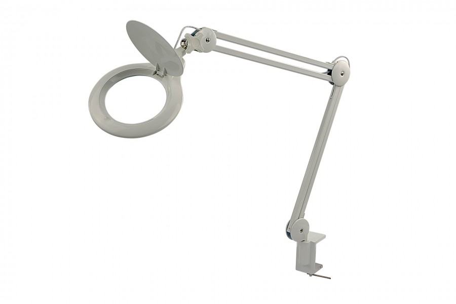 HBM Lampe loupe réglable LED avec variateur et pince de table - 3800 LUX