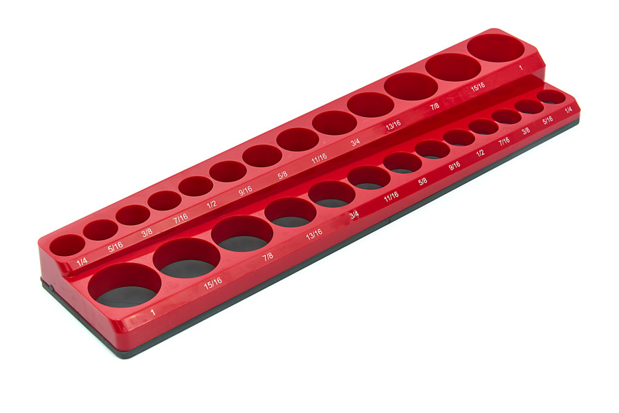 HBM Porte-accessoires magnétique pour 26 pièces de 1/2 pouce (tailles impériales), rouge
