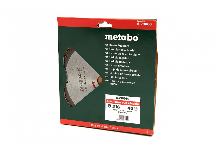 Metabo lame de scie pour bois 40 T 216 x 2,4 x 30 mm