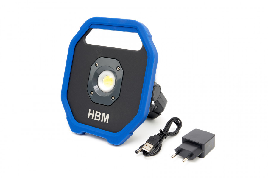 HBM professionelle COB-LED-Baustellenstrahler mit 2 Ständern 350 - 1100 Lumen