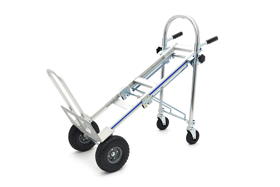 HBM 3 en 1 : chariot pliable en aluminium, chariot de transport et chariot à roulettes.