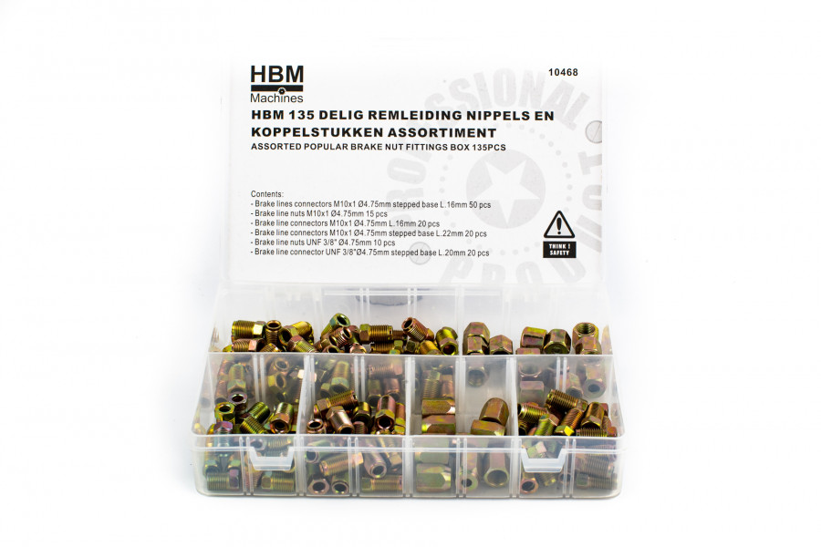 HBM Bremsleitungsverbinder-Set, Hohlschrauben- und Mutternset 135-teilig