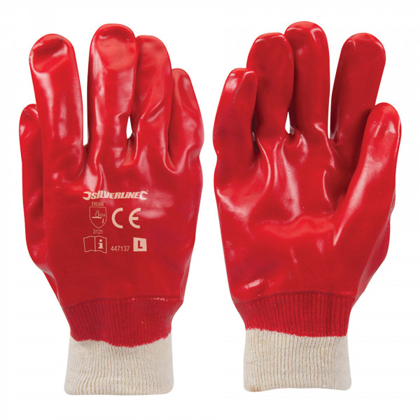 Silverline rote PVC-Handschuhe
